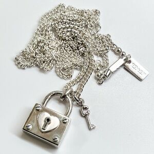 Coach Padlock Necklace in 925 Sterling Silver EUC